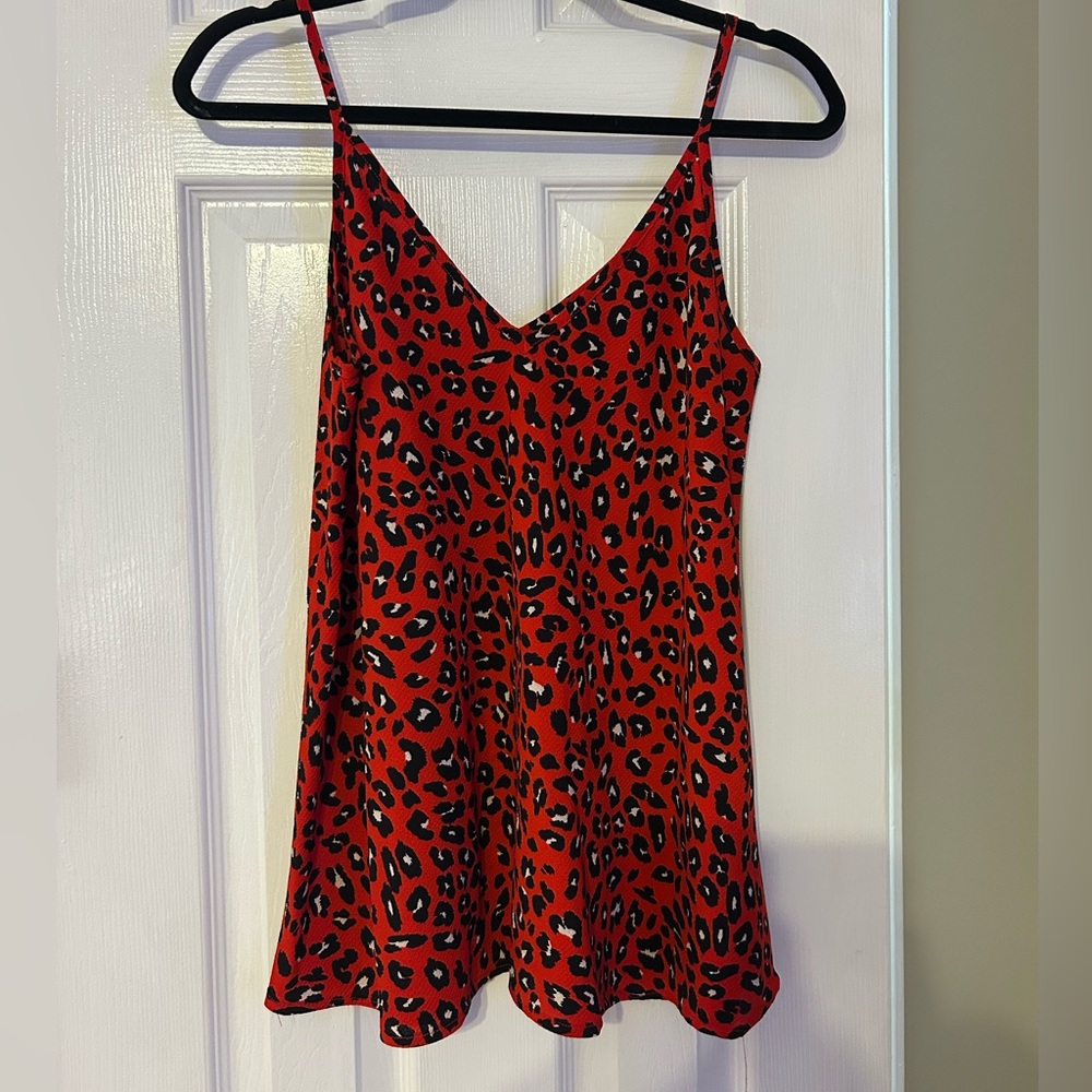 Adrienne Red Leopard Print Matching Top & Bottom